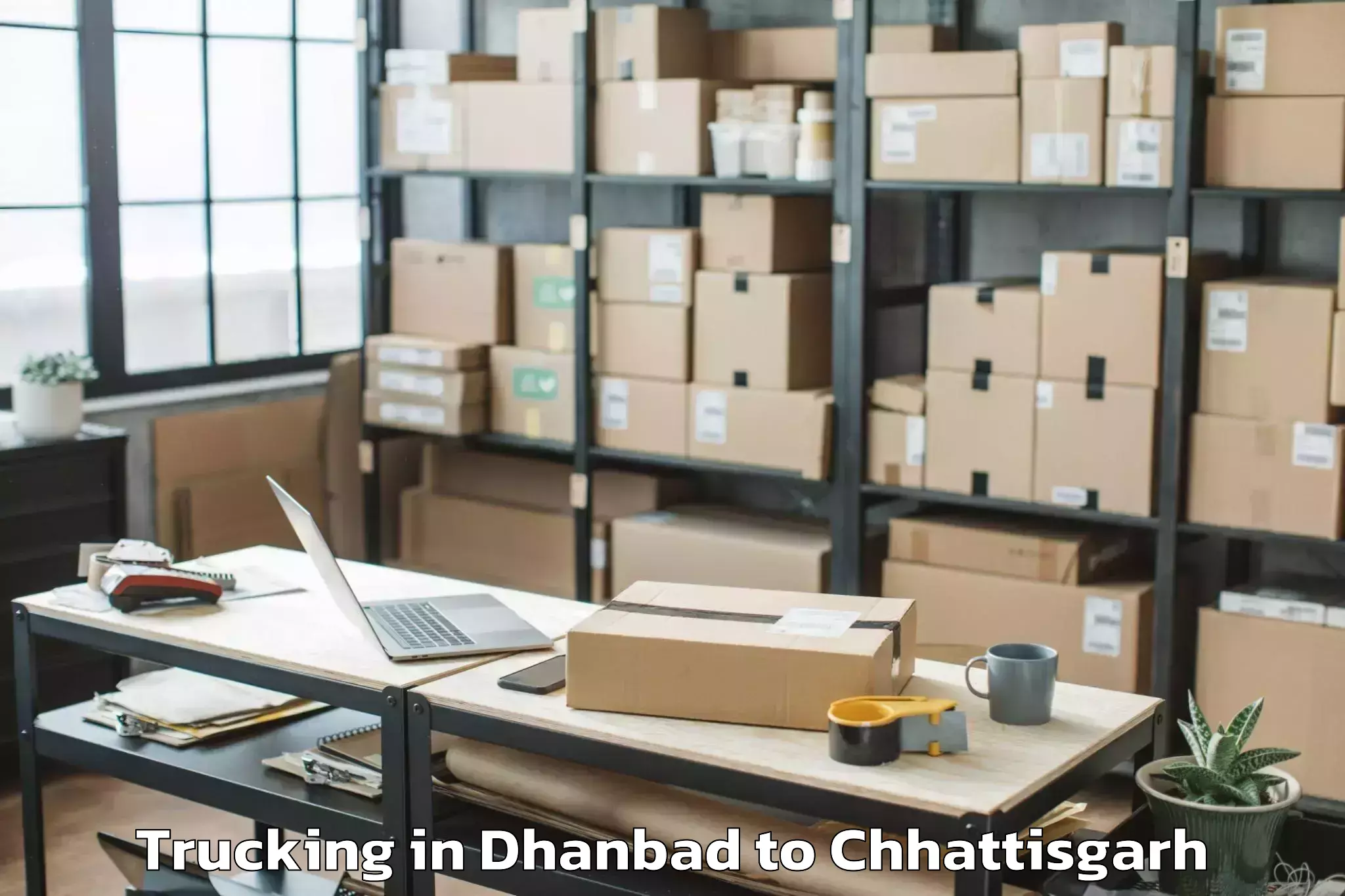 Get Dhanbad to Kharora Trucking